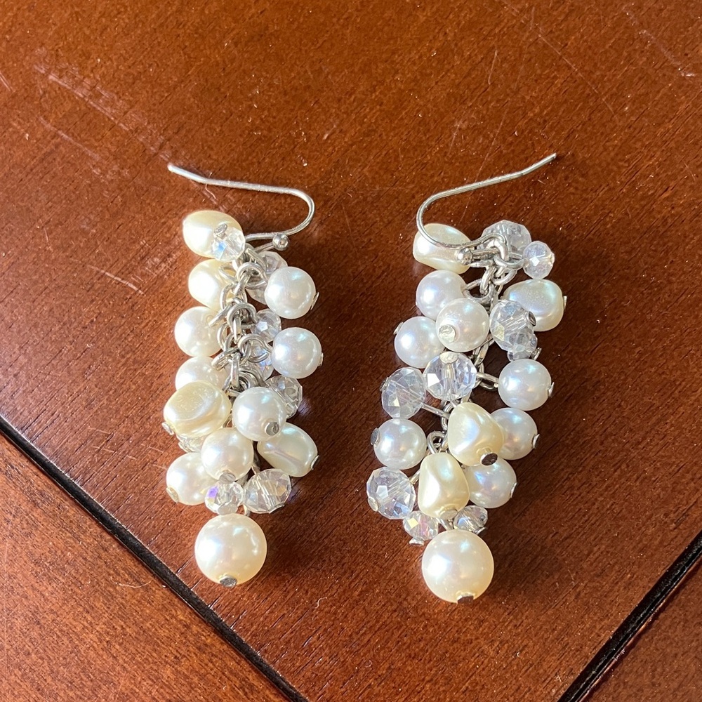 Elegant Pearl and Crystal Drop Earrings